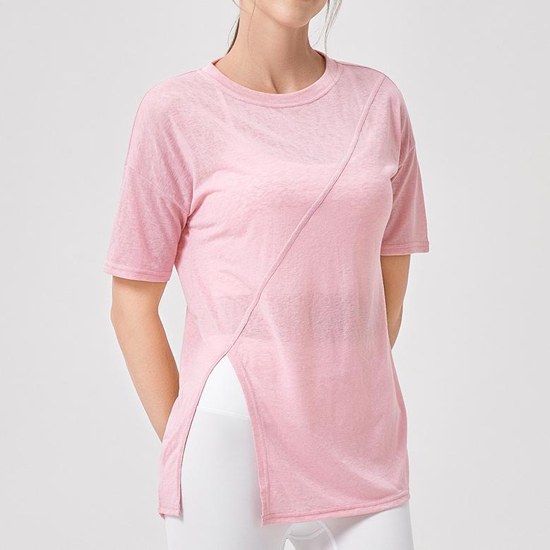 Yoga Blouse Women Loose Breathable Running Top T Shirt Lightweight Fitness Pilates Training Short Sleeve