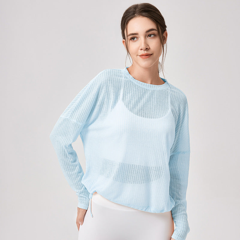 Yoga Clothes Women Autumn Loose Long Sleeved Blouse Fitness Loose Breathable Slimming Outdoor Running Top