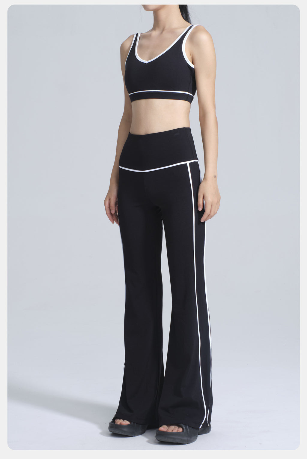 Vêtements de yoga White Edge, sous-vêtements de sport, bretelles spaghetti, collants antichoc, pantalon de yoga, tenue de sport pour femmes