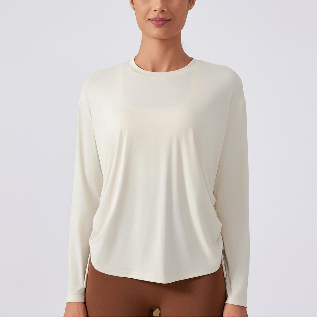 Yoga Wear Top Naked Women Sense Loose Long Sleeve T shirt Quick Drying Breathable Training Running Fitness Clothes