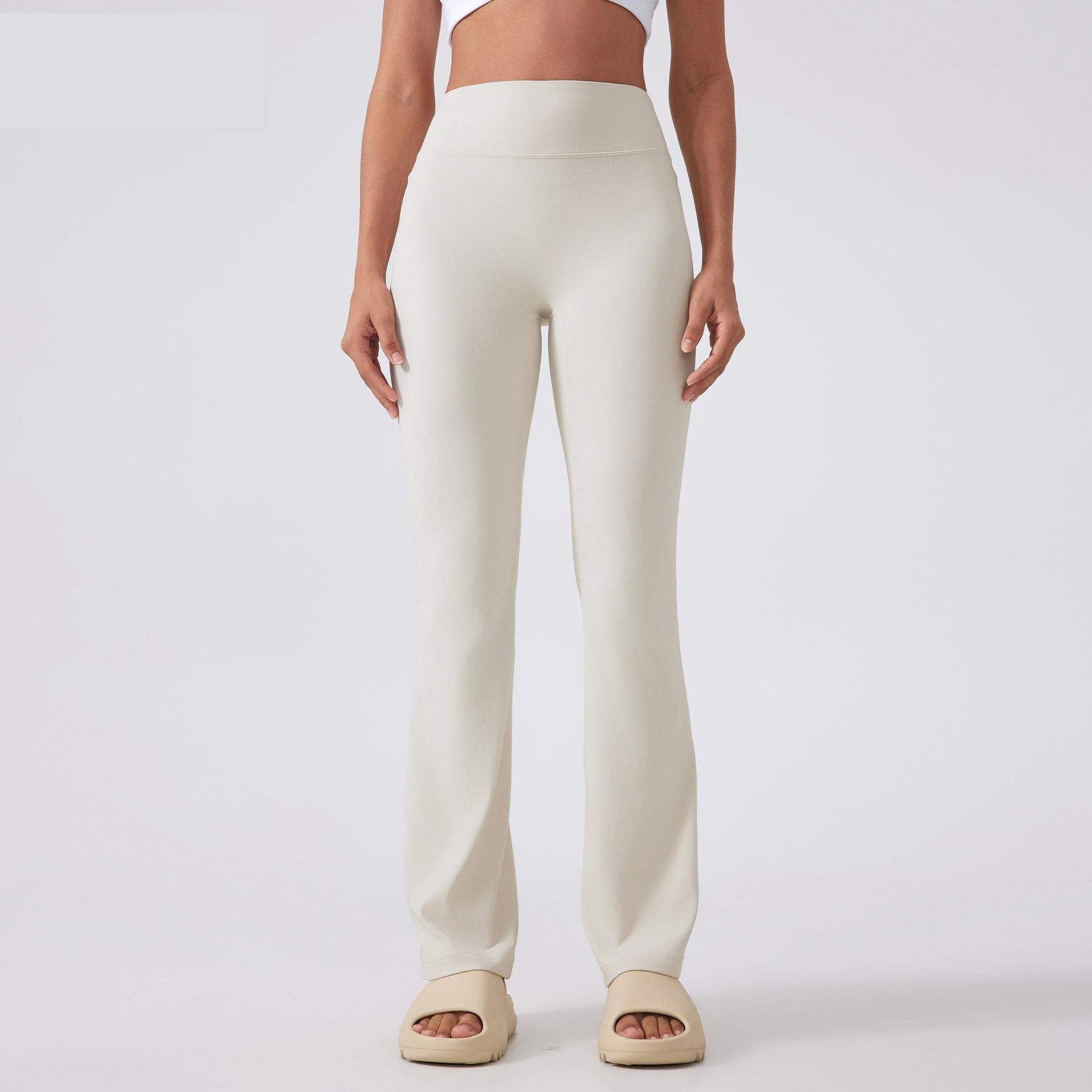 High Waist Hip Lift Yoga Pants Women No Embarrassment Line Wide Leg Sports Trousers Nude Feel Stretch Fitness Yoga Wear