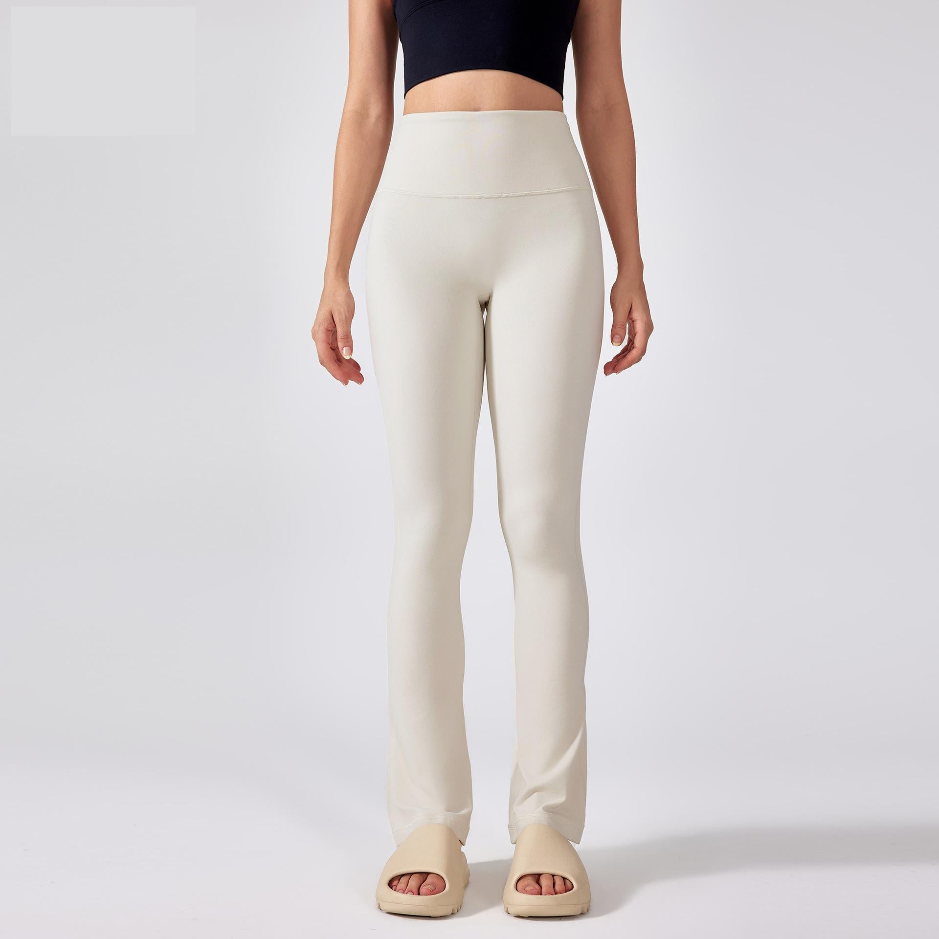 High Waist No Crotch Line Yoga Pants Naked Women Sense Hip Lifting Bell Bottom Pants Outer Wear Sports Fitness Yoga Wear