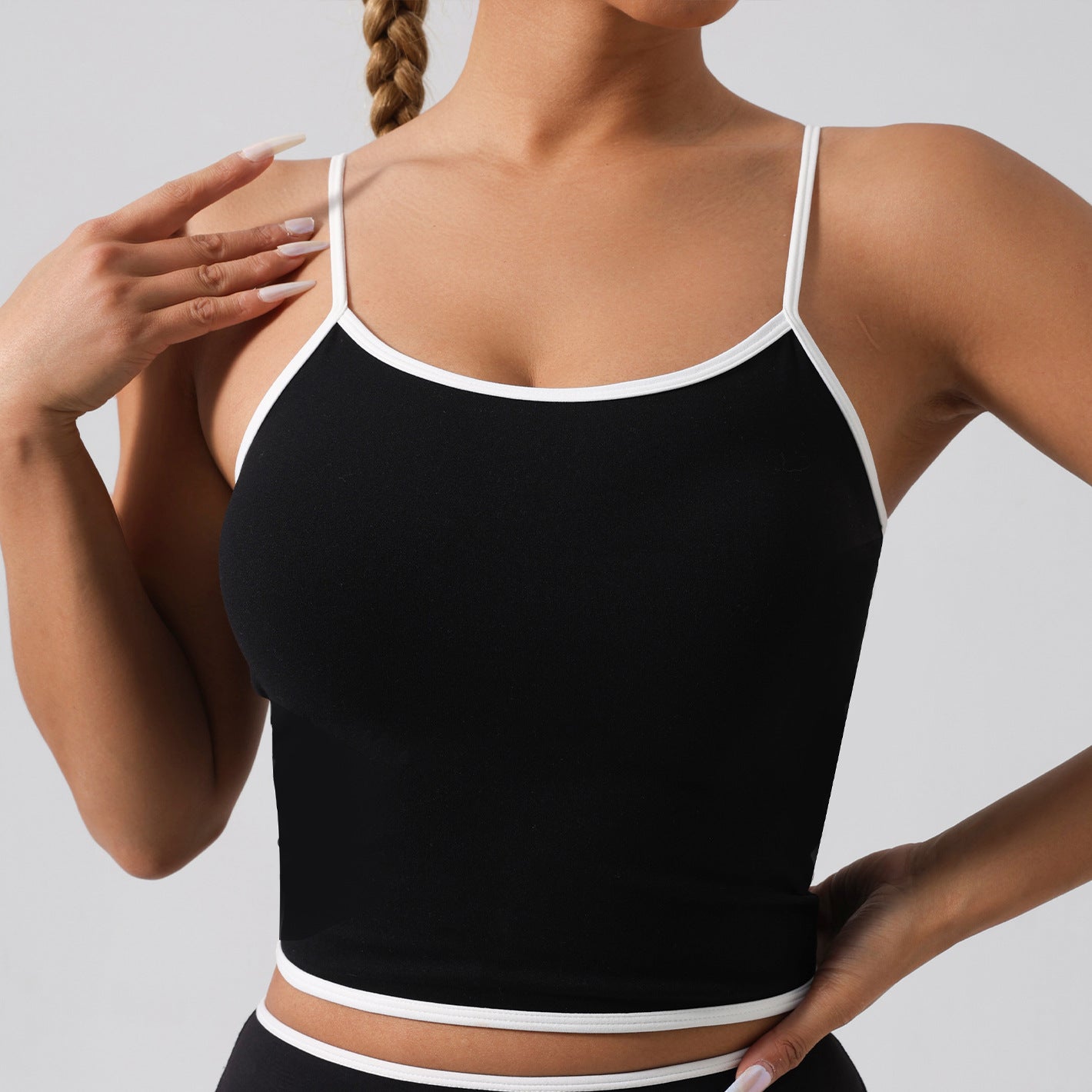 Color Matching Sports Vest No Cup Yoga Sports Seamless Comfort Breathable Fitness Vest