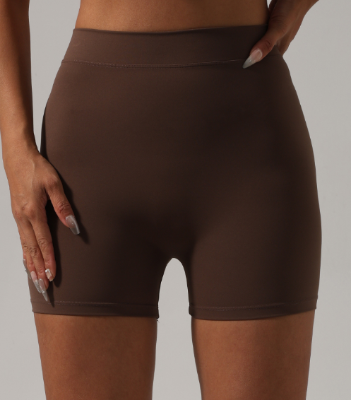 Yoga Pants Shorts Women Pleating Hip Lifting High Elastic Nude Feel Peach Hip Yoga Pants