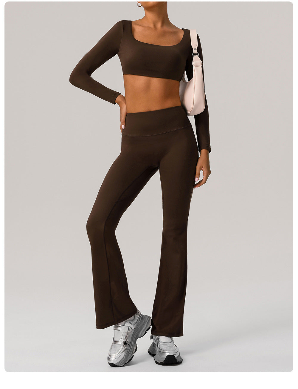 Nude Feel Slim Fit Wide Leg Yoga Pants Hip Lifting Bell Bottom Pants Women Sports Dance High Waist Slimming Skinny Casual Pants