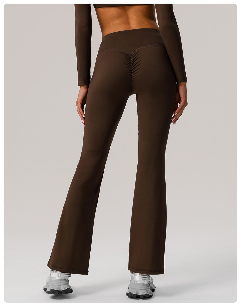 Nude Feel Slim Fit Wide Leg Yoga Pants Hip Lifting Bell Bottom Pants Women Sports Dance High Waist Slimming Skinny Casual Pants