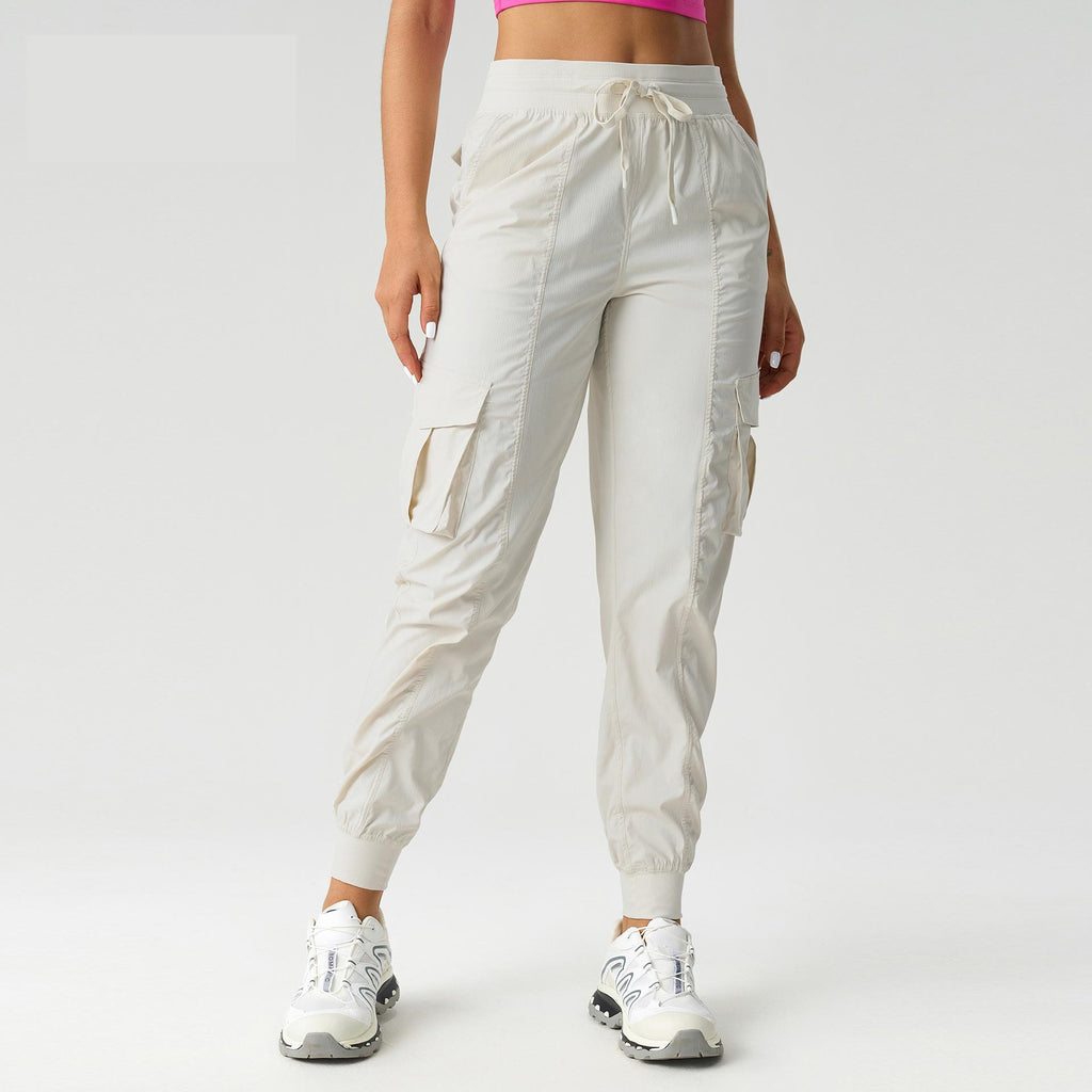 Lightweight Quick Drying Breathable Exercise Workout Pants Women Outdoor Casual Loose Mid Waist Ankle Banded Working Pants