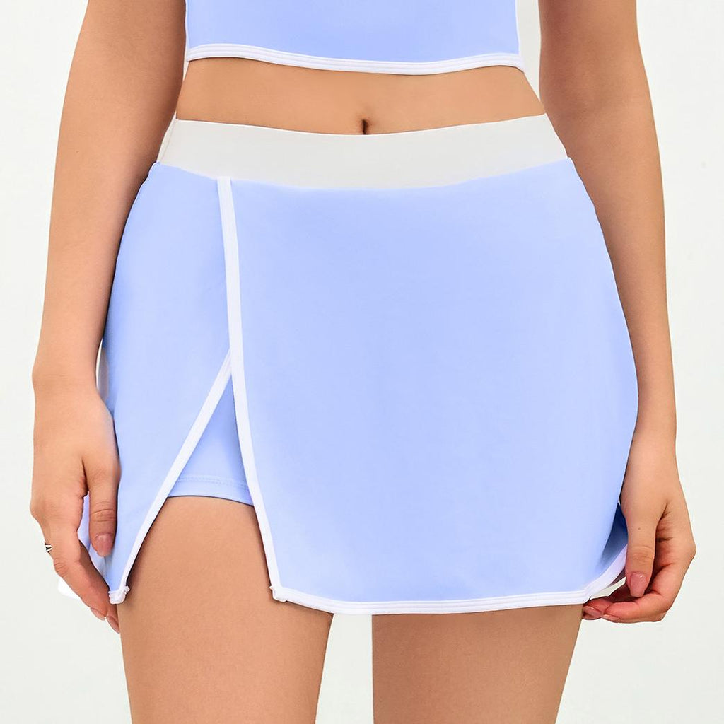 Autumn Winter Contrast Color Fast Drying Exercise Skort Women Fitness Summer Dress High Elastic Yoga Clothes