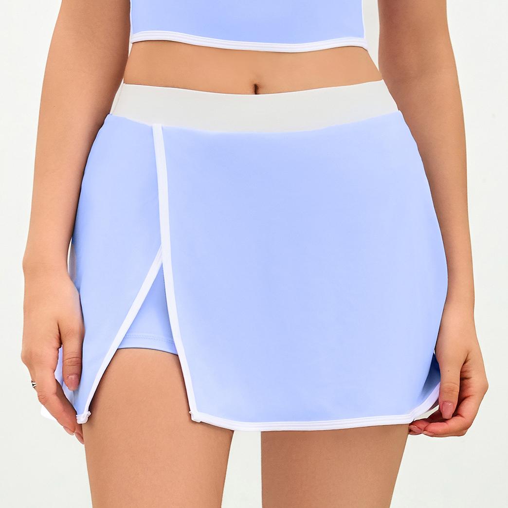 Autumn Winter Contrast Color Fast Drying Exercise Skort Women Fitness Summer Dress High Elastic Yoga Clothes