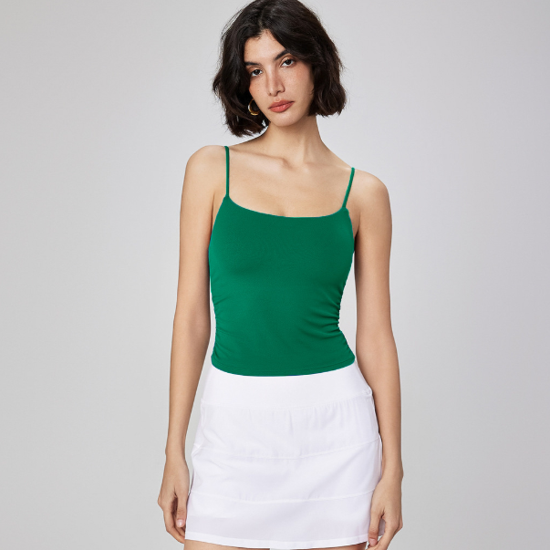 Soutien-gorge de yoga plissé tendance effet nude, avec bretelles sexy et effet push-up, et sous-vêtements de sport antichoc.