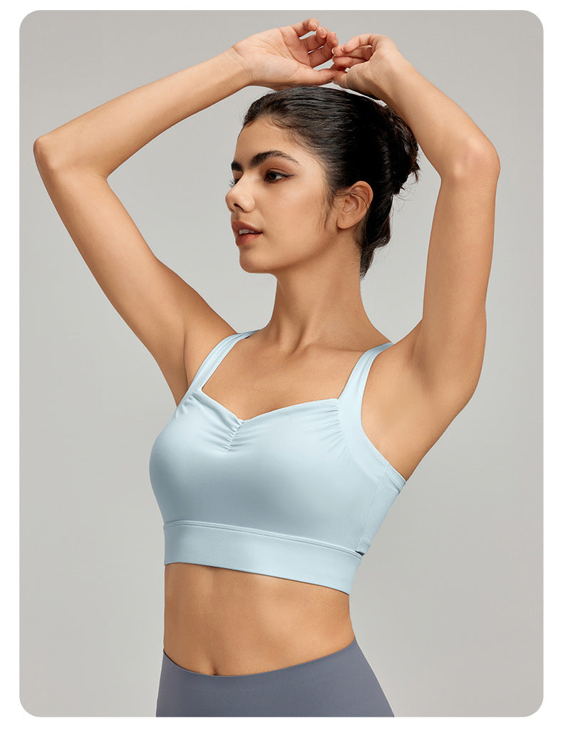 Sports Underwear Women Fixed Cup Medium Tenacity Nude Feel Beauty Back Sexy Fitness Vest Pilates Yoga Bra