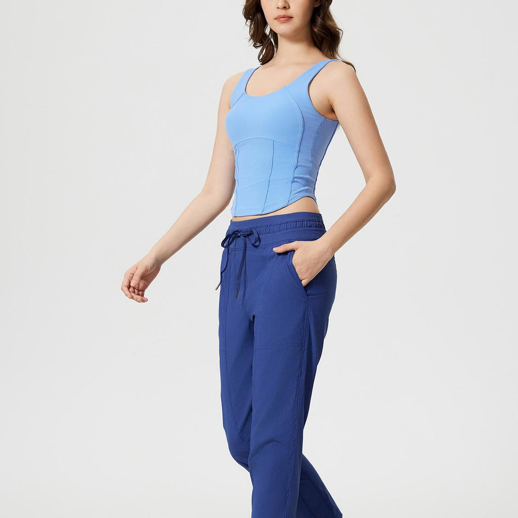 Short Slim Fit Slimming Sports Vest for Women with Chest Pad Nude Feel Skin-Friendly Beauty Back Sleeveless Fitness Yoga Wear