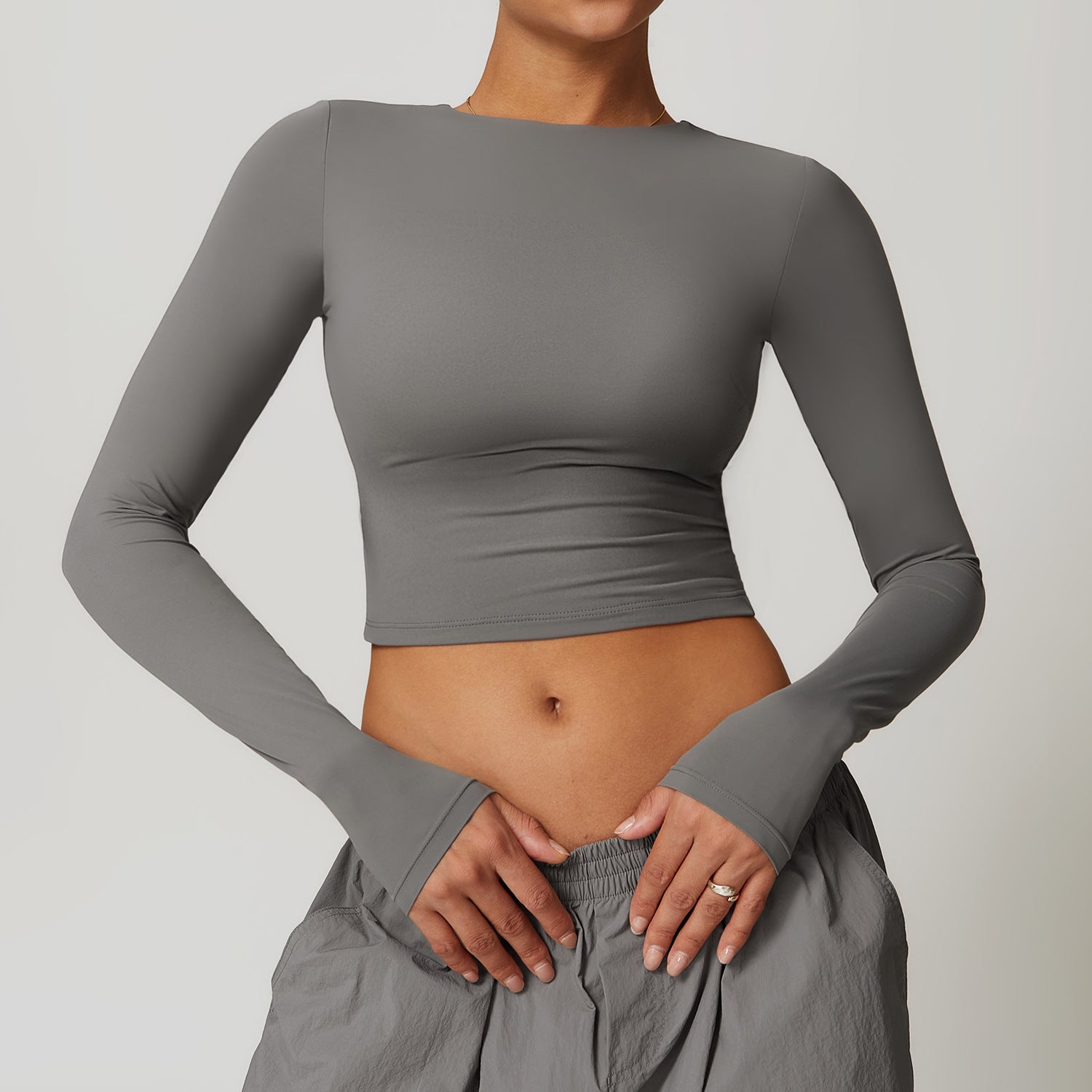 Sollinarry Women Quick Drying Brushed Long Sleeve Yoga Clothes Slimming Sports Tight Long Sleeve Running Fitness Top Women