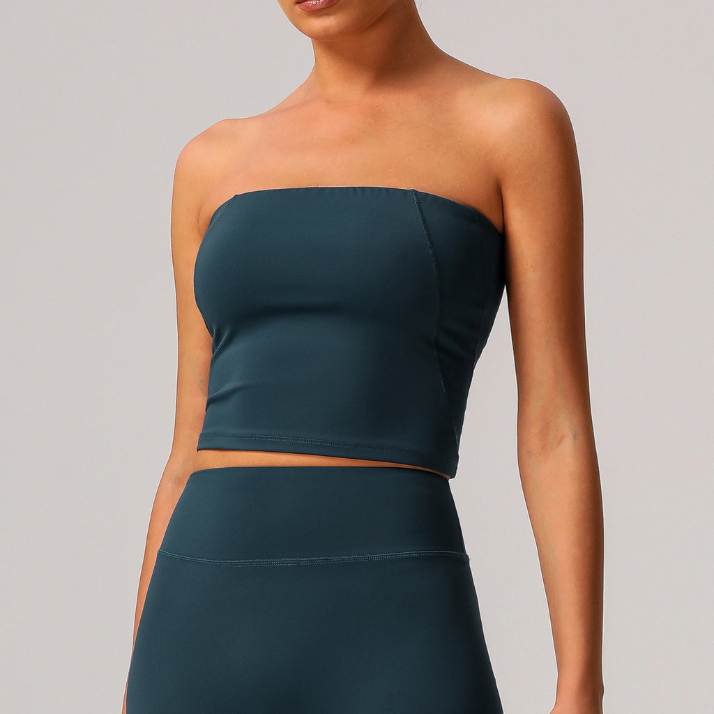 Nude Feel Yoga Chest Wrapped Vest High Elasticity Skinny Exercise Top Women Outer Wear Casual Quick Drying Fitness Vest