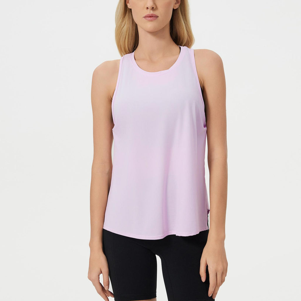 Summer Lightweight Breathable Fitness Sports Vest Women Lace up Loose Quick Drying Sleeveless Yoga Clothing Top