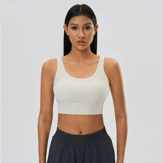 Push up Breast Holding Semi Fixed Yoga Bra Anti-Shock Anti SAG Four Row Buckle Sports Underwear Women