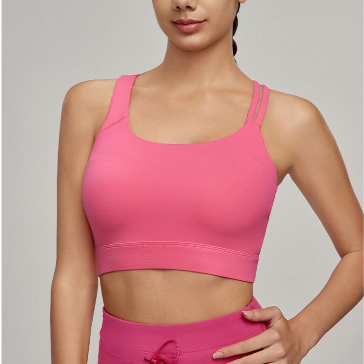 Ropa interior deportiva asimétrica de primavera y verano para mujer, copa fija, tirantes finos, sujetador con tirantes en la espalda, chaleco de entrenamiento de fitness y yoga.