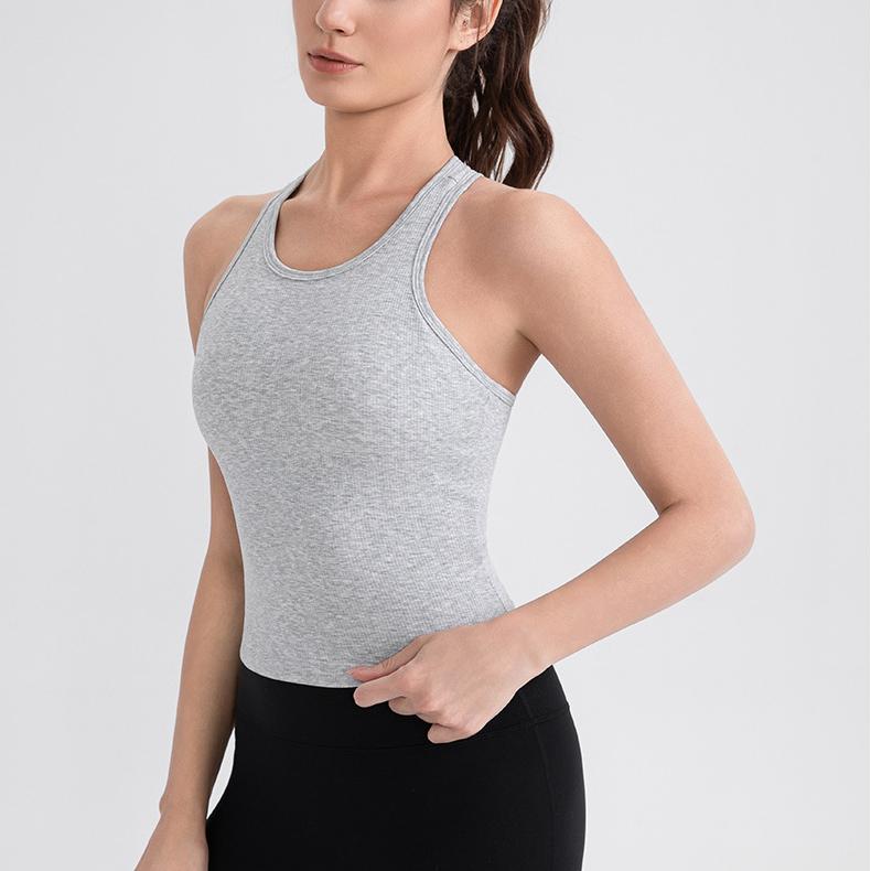 Yoga Vest Women with Chest Pad Pilates Training Top High Elastic Breathability Running Workout Bra Sports Vest