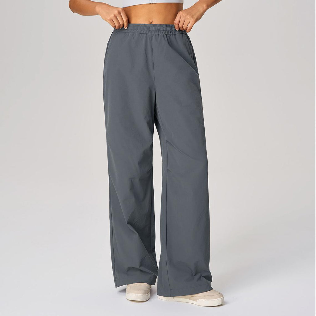 Spring Summer Ankle Tied Wide Leg Casual Pants Cuffless Pants Quick Drying Breathable Fitness Yoga Pants Sports Trousers for Women