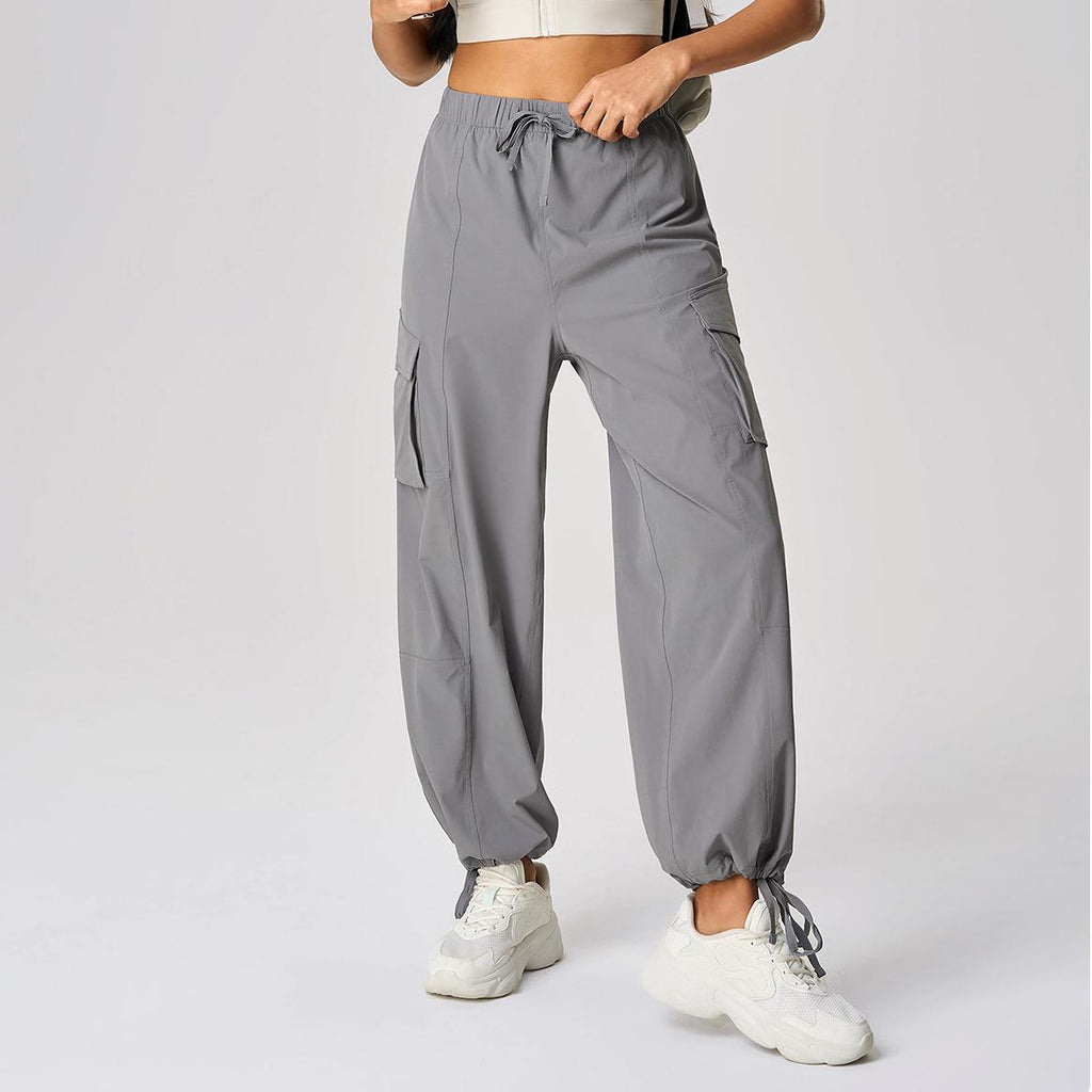 Loose Casual Sports Trousers Women Ankle Tied Wide Leg Two Way Overalls Quick Drying Breathable Yoga Pants