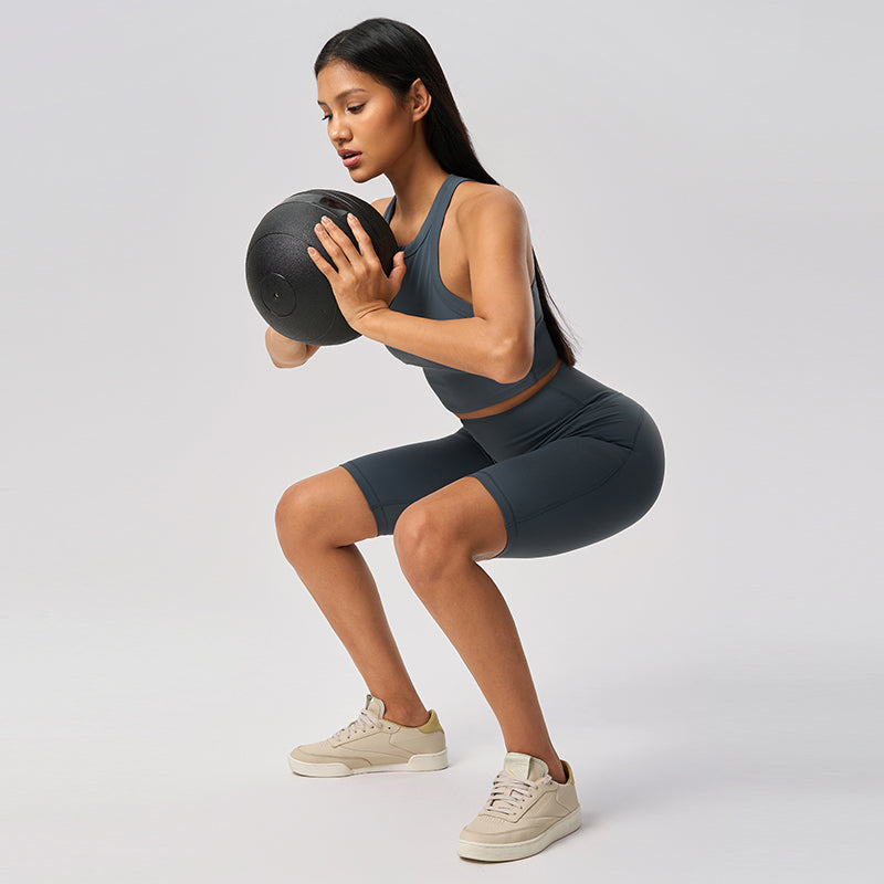 No Embarrassment Line Nude Feel Yoga Pants Women Stretch Belly Compression Sports Fifth Pants Peach Hip Raise Fitness Pants