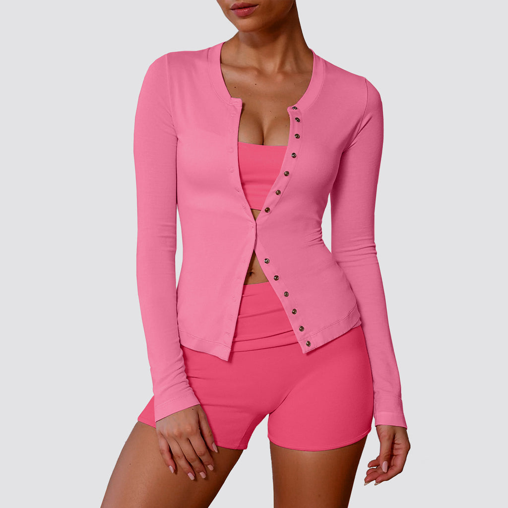 Camiseta deportiva de manga larga ultrafina y agradable para la piel para mujer, de Skims, muy elástica, ajustada, adelgazante, informal, para entrenamiento de yoga.