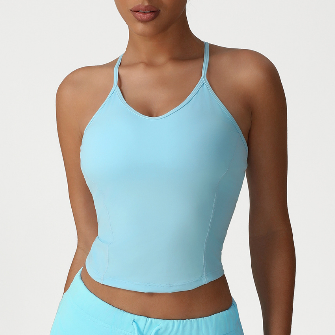 Nude Feel Skims Thin Strap Yoga Vest Slim Fitting Back Shaping Workout Underwear Outdoor Running Exercise Vest