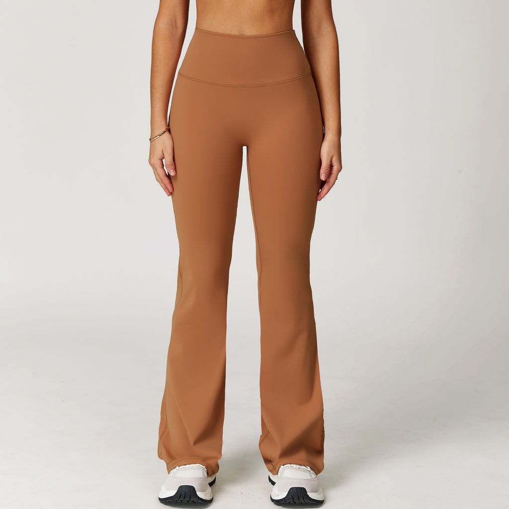 Sollinarry Nude Feel Casual Flared Pants Wide Leg Slimming Bootcut Pants Outdoor Running Exercise Workout Pants
