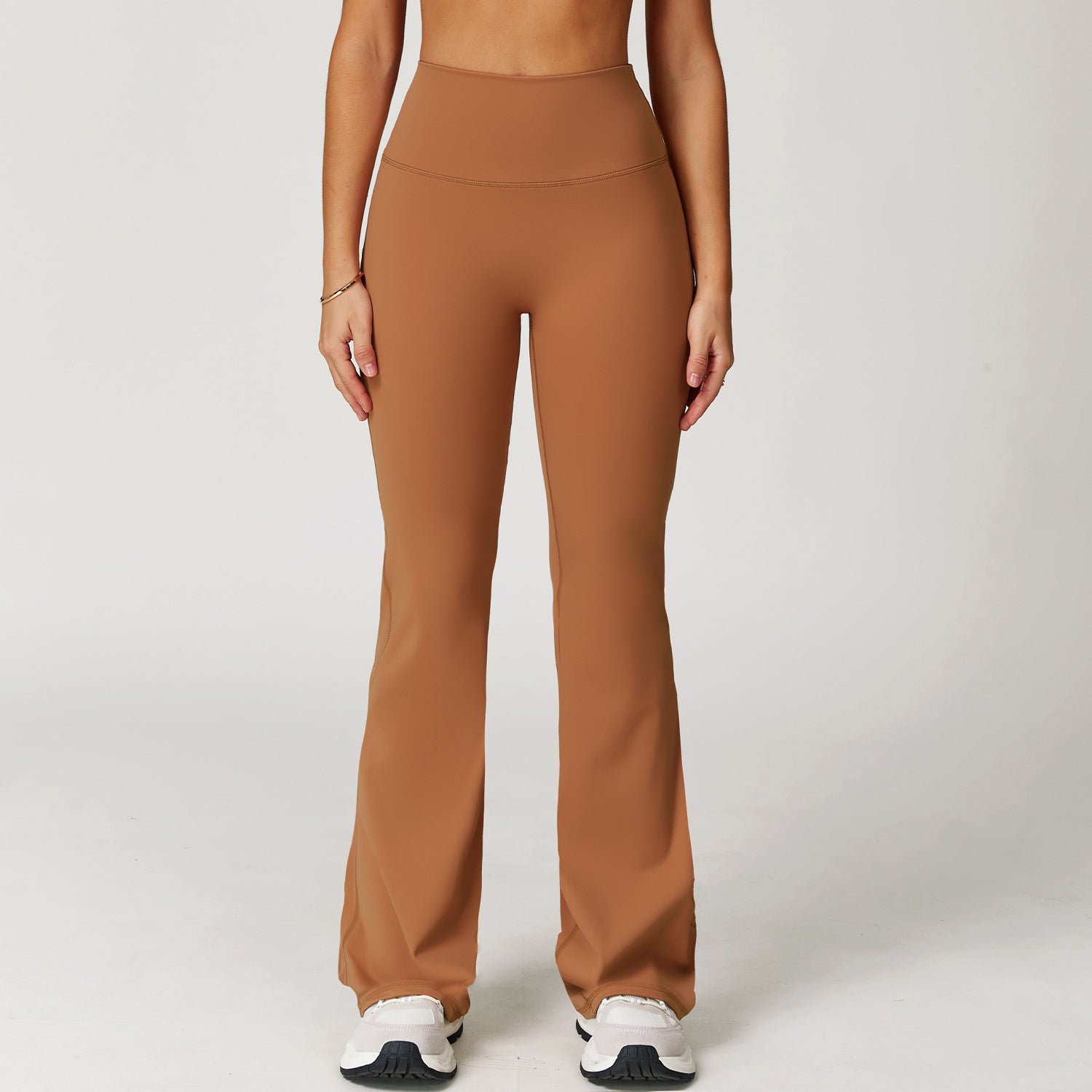 Sollinarry Nude Feel Casual Flared Pants Wide Leg Slimming Bootcut Pants Outdoor Running Exercise Workout Pants