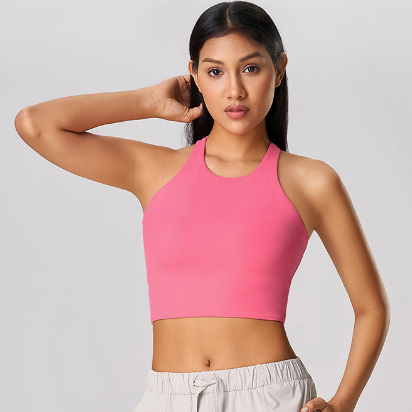 Sexy Cutout Beauty Back Exercise Underwear Women Semi Fixed Chest Pad Nude Feel Shaping Workout Yoga Vest