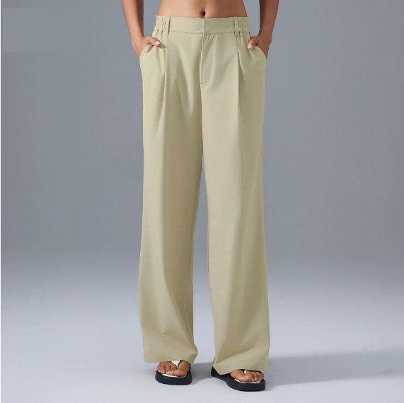 High Waist Drooping Wide Leg Pants Women Casual All Matching Commuting Figure Flattering Quick Drying Breathable Straight Leg Pants
