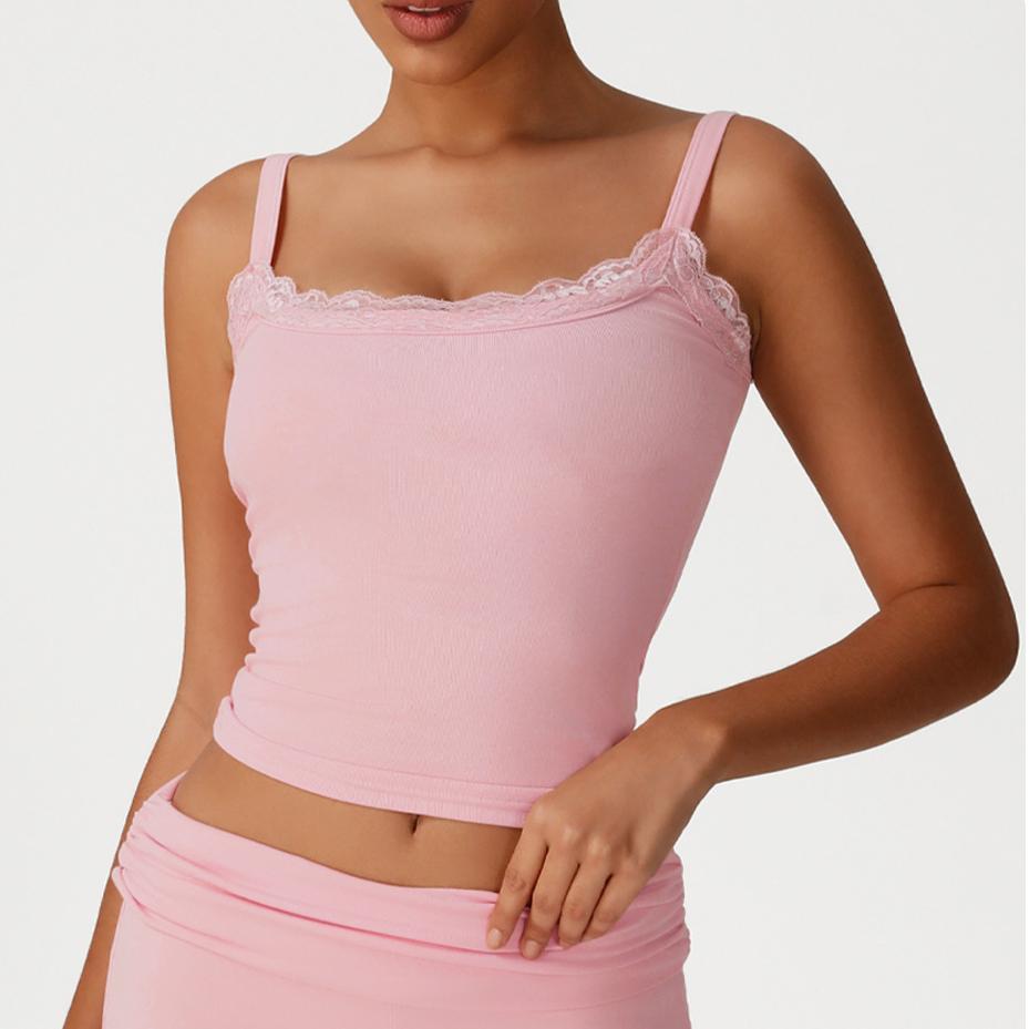 Lace Small Sling Sexy Vest Slim Fit Slimming Casual Sports Top Fitness Yoga Wear