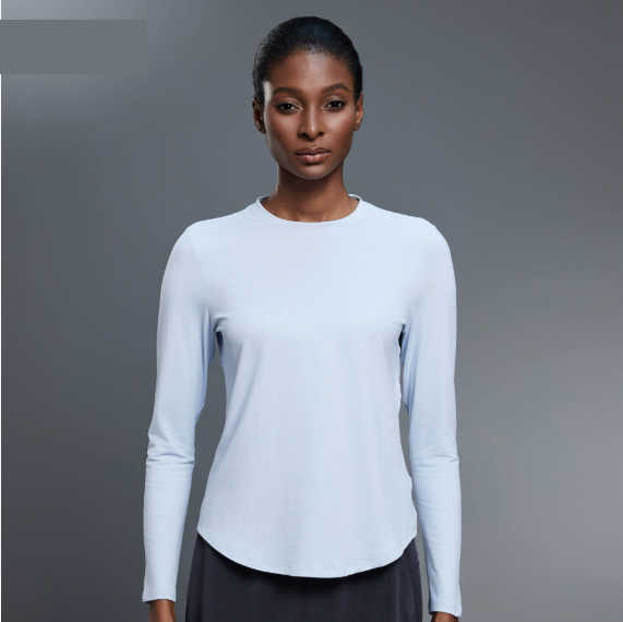 Autumn Crew Neck Yoga Clothes T shirt Loose Slimming Workout Top Casual All Match Sports Long Sleeve Women
