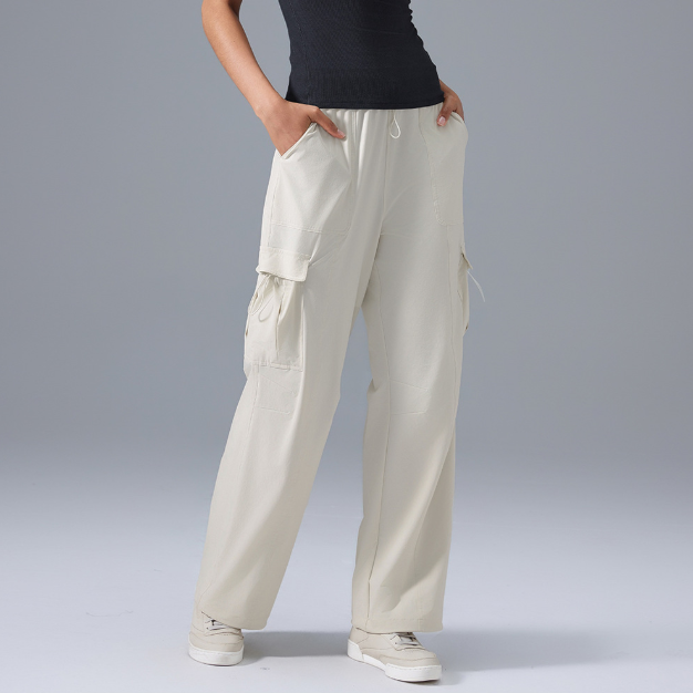 Pantalones cargo para mujer, holgados, ajustados, de pierna ancha, para hacer ejercicio, para exteriores, oficina, informales, a juego.