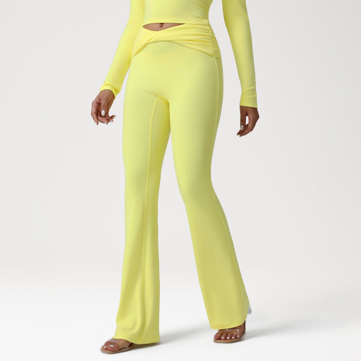 Cross High Waist Micro Pull Yoga Pants Slim Fit Draping Breathable Sports Trousers Running Training Workout Pants