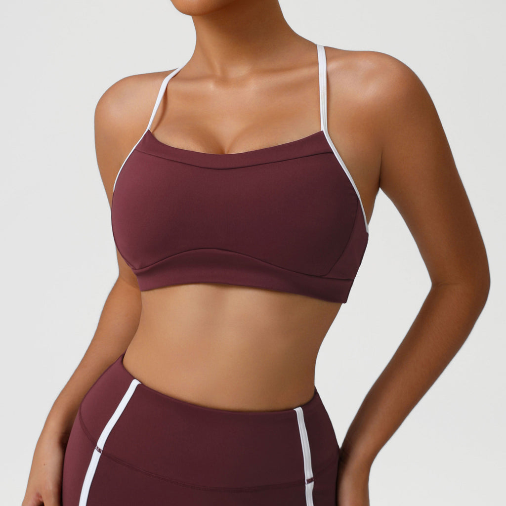 Ropa interior deportiva de secado rápido con tacto nude, sujetador de yoga con espalda descubierta, desmontable, a prueba de golpes, chaleco de entrenamiento para correr con almohadilla