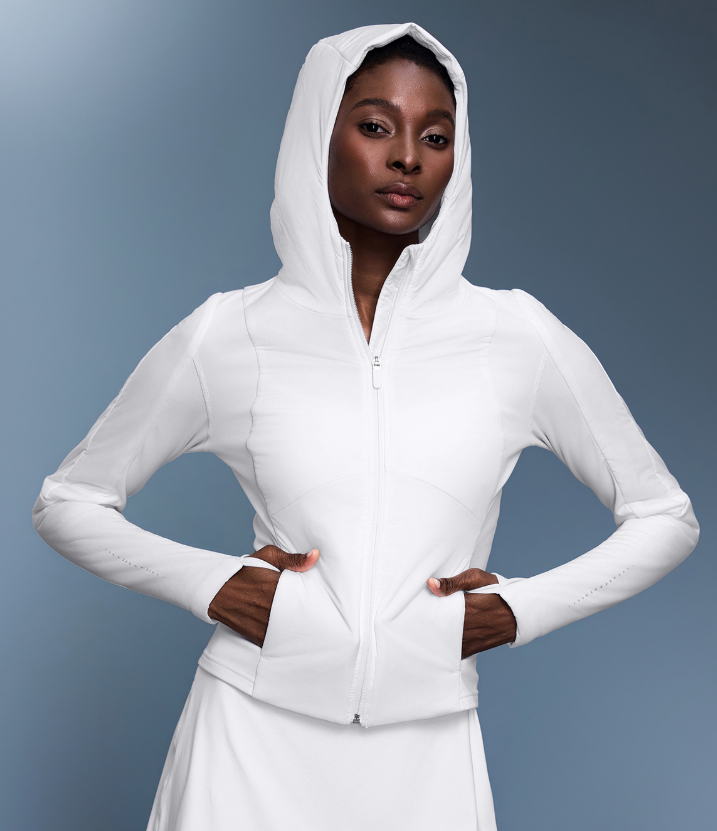 Manteau court léger en coton pour femme, automne-hiver, coupe ajustée, cardigan à capuche, haut de sport