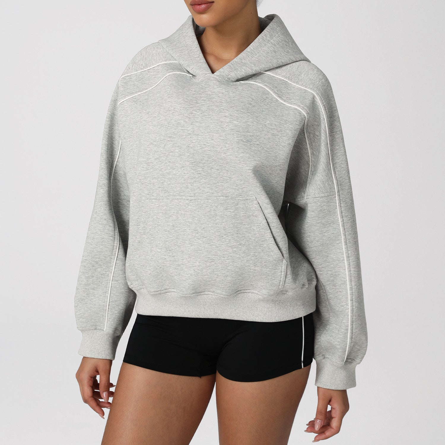 Autumn Winter Loose Thickened Casual Sports Sweater Outdoor Running Hooded Long Sleeve Dance Training Fitness Jacket