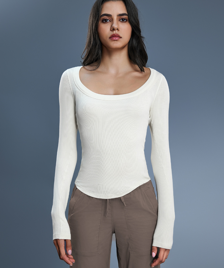 Yoga Clothes Long Sleeved Women Sexy off the Shoulder Sports Top Pilates Workout Clothes T shirt