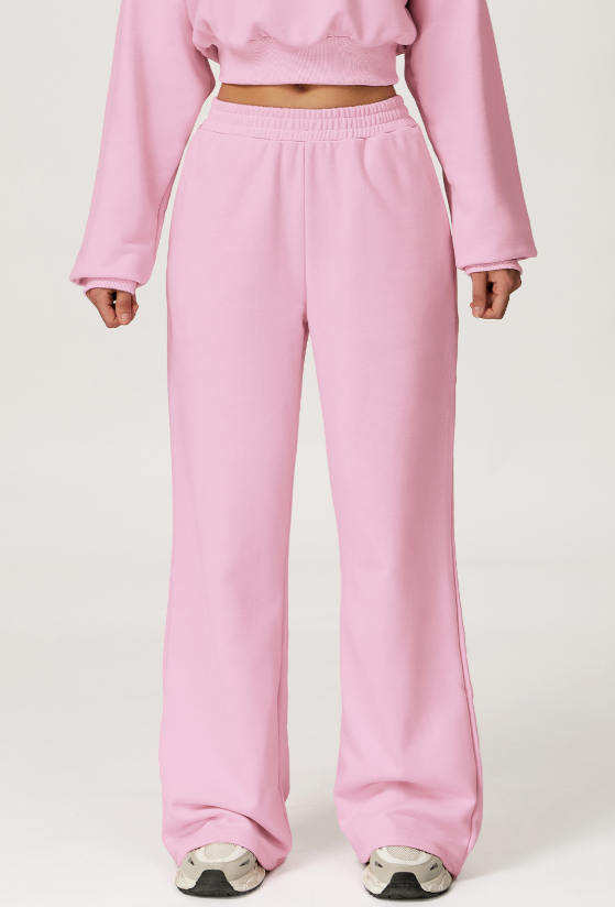 Autumn Winter High Waist Sweatpants Wide Leg Slimming Straight Loose Trousers Outdoor Casual Sports Running Sweatpants