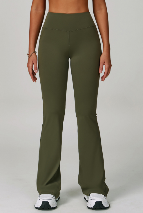 Sports Trousers High Waist Hip Lift Wide Leg Outerwear Bell Bottom Pants Running Sports Casual Flared Pants Bell-Bottom Pants