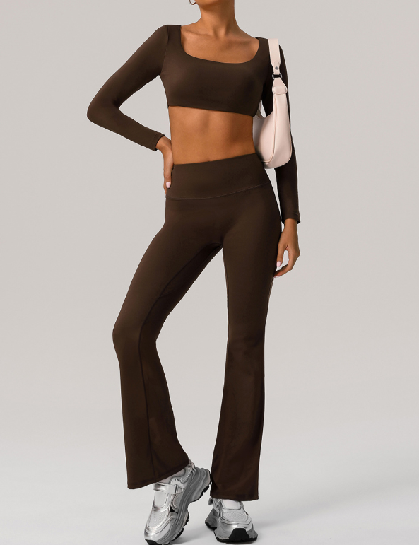 Nude Feel Yoga with Chest Pad Quick Drying Tight Fitness Clothes Casual Sports Dance Two Piece Sets