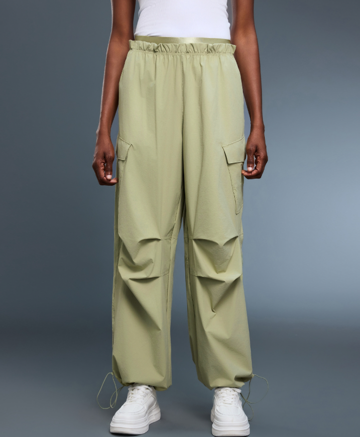 Paratrooper Overalls Women Double Waist Head Straight Leg Ankle Banded Pants Quick Drying Breathable Casual Sports Trousers