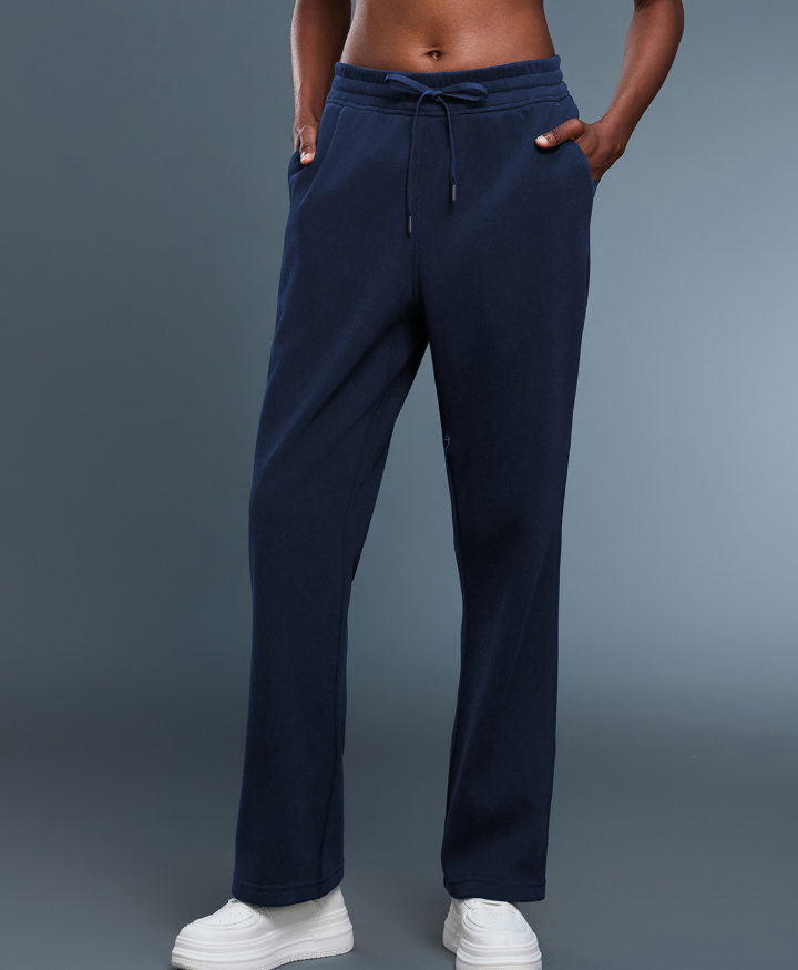 Loose Track Pants Women Autumn Winter Fleece Lined Warm Skin Friendly Straight Leg Pants Office All Matching Slimming Casual Pants