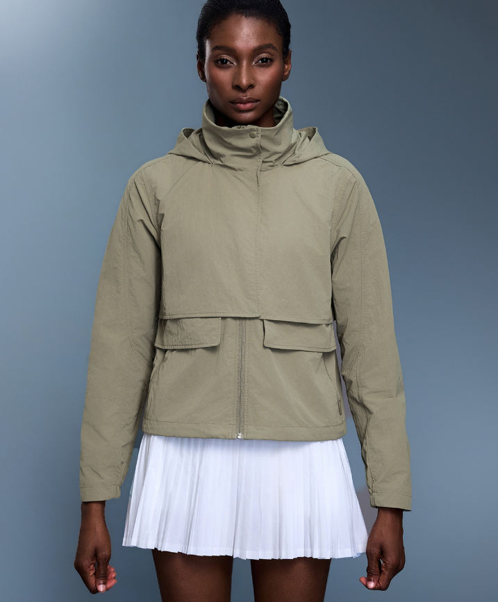 Outdoor Waterproof Hard Wearing Sports Windbreaker Women Storage Hooded Loose Casual Jacket Jacket Autumn