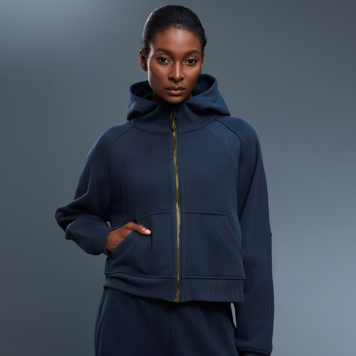 Autumn Winter Hooded Cardigan Sweater Women Fleece Lined Thermal Zipper Coat Youthful Looking Loose Casual Sports Top