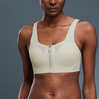 High Strength Support Sports Underwear Front Zipper Yoga One Piece Cup Shockproof Running Training Backless Bra