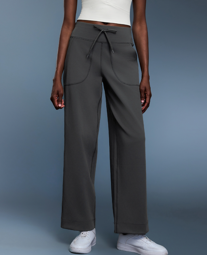 Pantalon de yoga ample doublé polaire effet peau nue, assorti à un pantalon droit décontracté, pantalon de sport pour la course et le fitness, femme automne-hiver