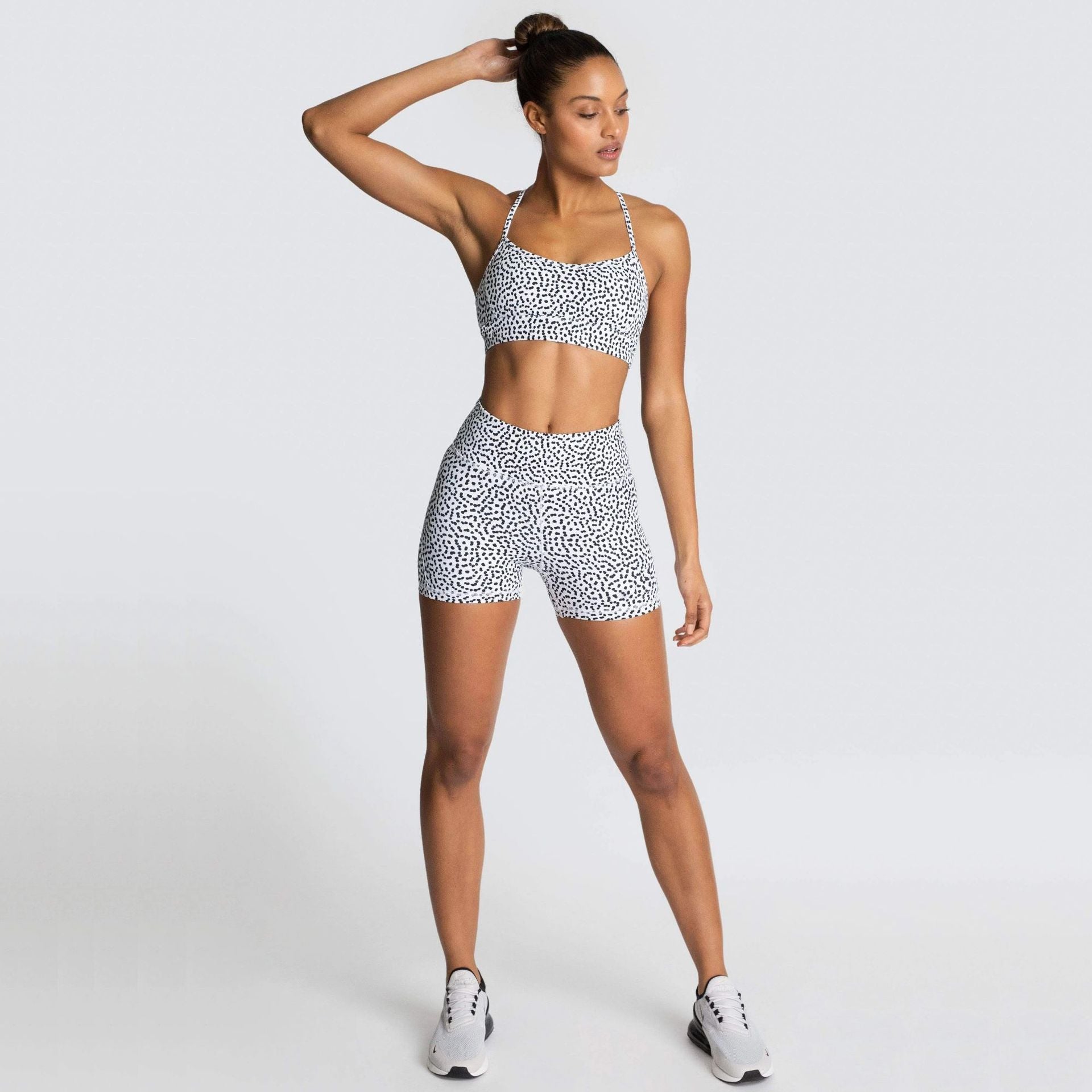 Yoga Two Piece Set Summer Women Adjustable Bra Shorts Workout Exercise Outfit