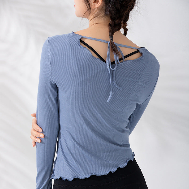 Yoga Clothes Women Long Sleeved Tight Autumn Winter Workout Clothes Running Bottoming Shirt Top Sports Long Sleeved T Shirt